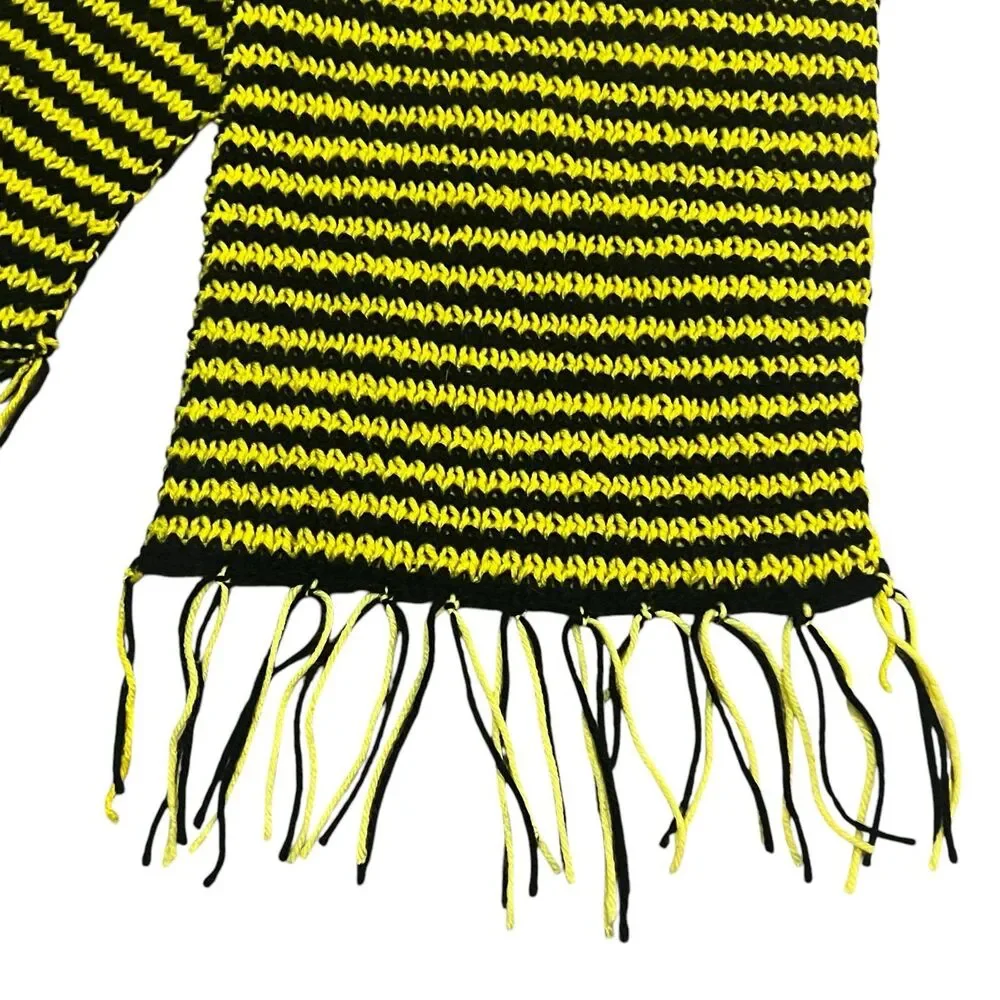 Steelers Themed Black and Yellow Handmade Wide Scarf
